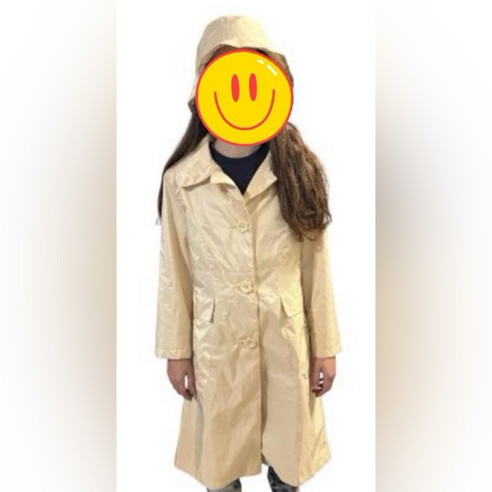 Rothschild Kids shiny Beige jacket with matching hat Euc 12